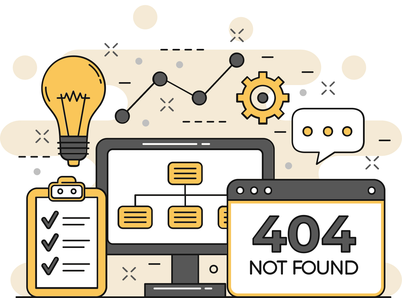 404 not found illustration